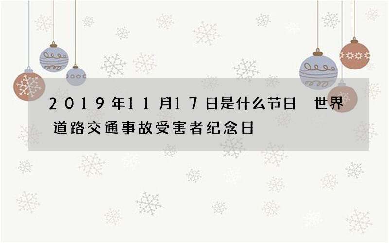2019年11月17日是什么节日 世界道路交通事故受害者纪念日